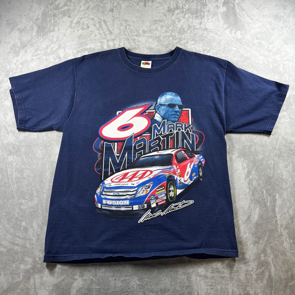 VTG NASCAR‎ Mark Martin 6 Roush Racing Ford T Shirt Mens Large AAA